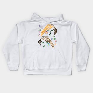 Twin girls with curly hair Kids Hoodie